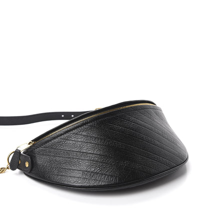 Balenciaga Shiny Goatskin Allover Logo Embossed XS Souvenir Belt Bag Black 4 of 9