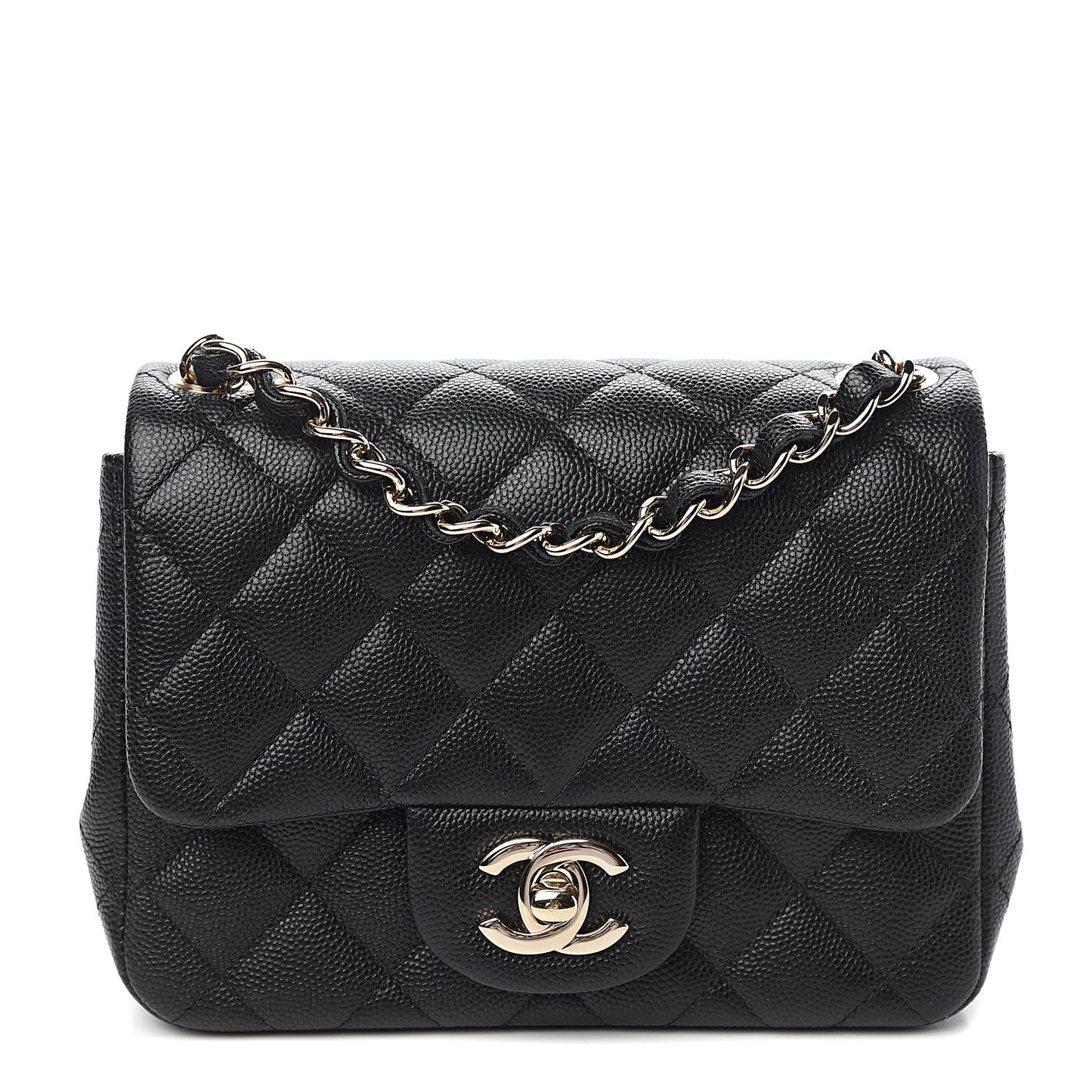 Caviar Quilted Mini Square Flap Black