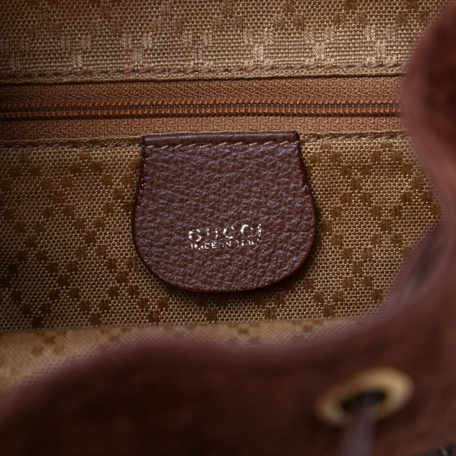Gucci Suede Calfskin Bamboo Backpack Brown 8 of 10