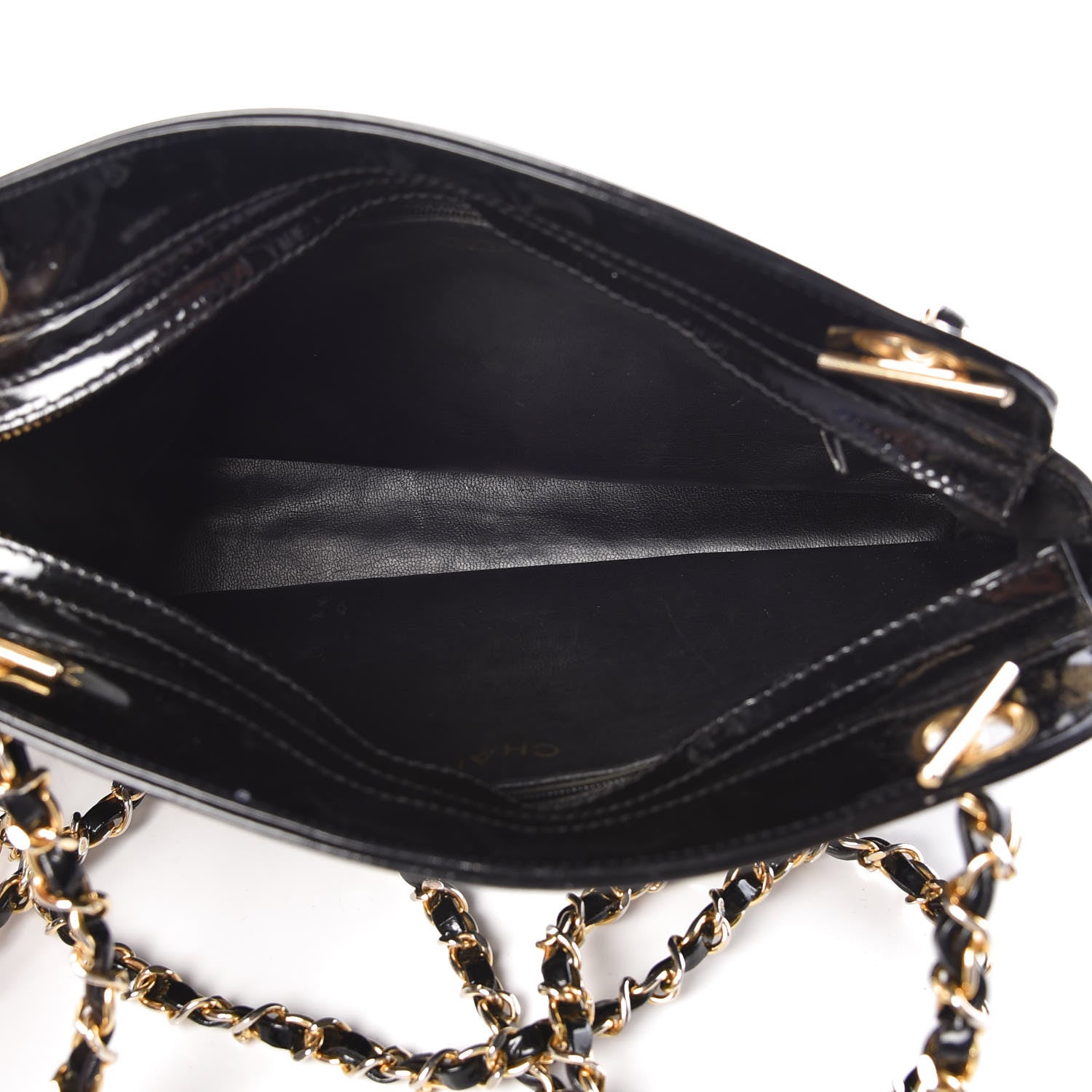 Chanel Lambskin Patent Quilted Shoulder Bag Black 5 of 10