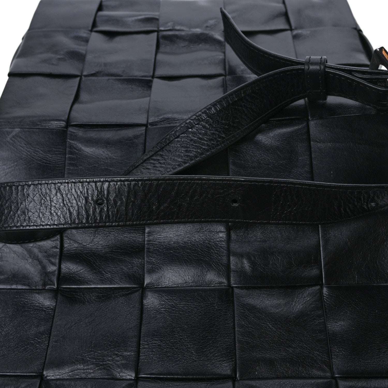 Bottega Veneta Paper Calfskin Maxi Intreccio Cassette Crossbody Bag Black 16 of 16