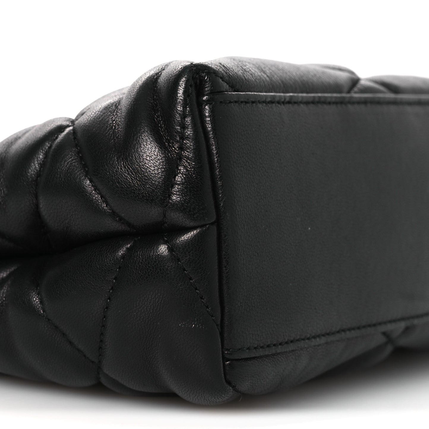 Lambskin Quilted Sade Puffer Envelope Clutch Black