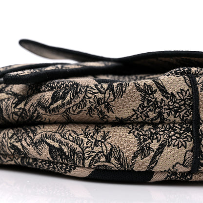 Christian Dior Canvas Embroidered Toile de Jouy Voyage Saddle Bag Beige Multicolor 9 of 10