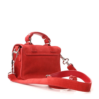 Proenza Schouler Suede Corduroy Micro PS1 Satchel Red 3 of 9
