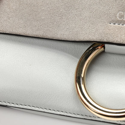 Chloe Suede Calfskin Small Faye Shoulder Bag Airy Grey 10 of 10