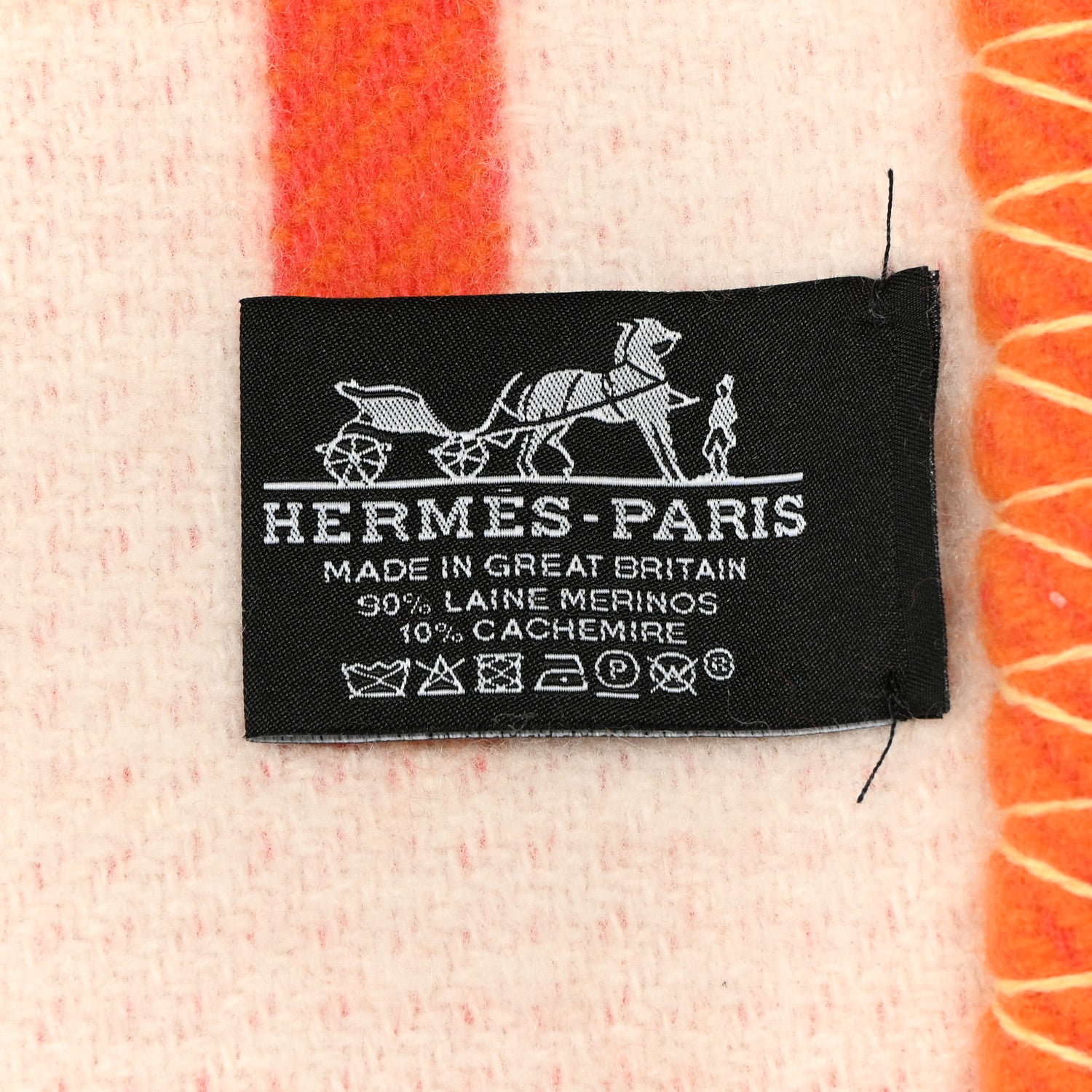 Hermes Wool Cashmere Avalon Vibration Blanket Terre Cuite 3 of 4