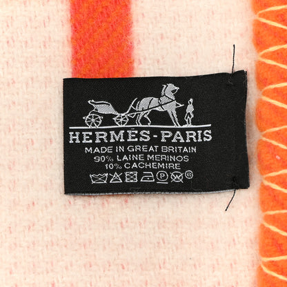Hermes Wool Cashmere Avalon Vibration Blanket Terre Cuite 3 of 4