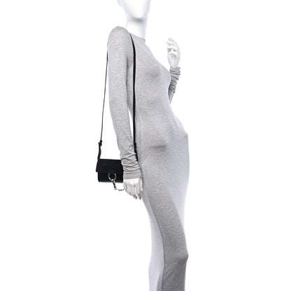 Chloe Suede Calfskin Mini Faye Shoulder Bag Black 2 of 9