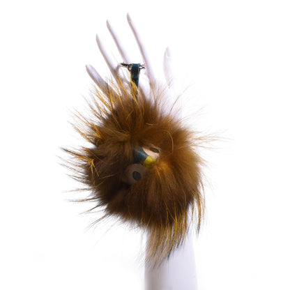 Fendi Fox Fur Vitello Lucy Junior Mini Monster Bag Bug Charm Ocean Multicolor Giallo 2 of 5