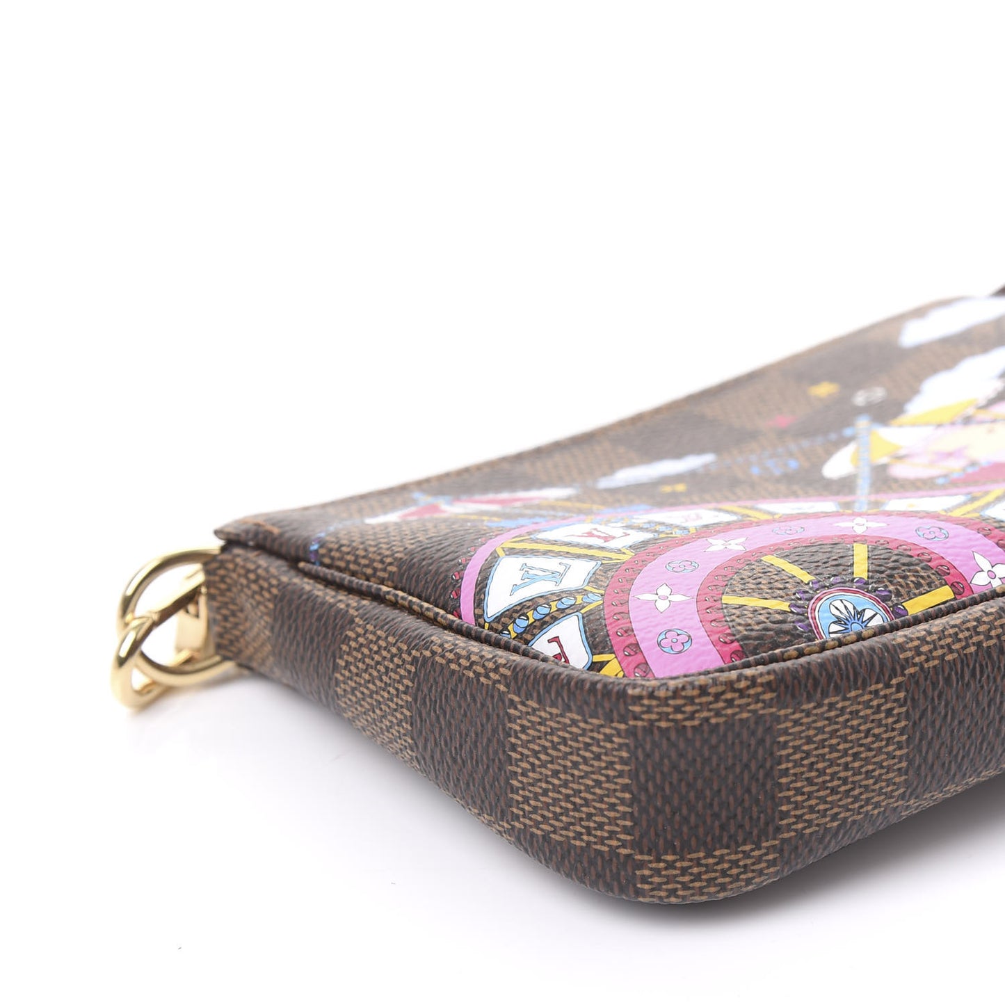 Damier Ebene 2020 Christmas Animation Big Wheel Mini Pochette Accessories Rose Ballerine