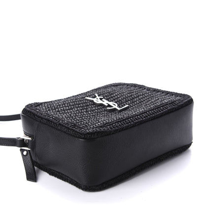 Saint Laurent Raffia Calfskin Monogram Lou Camera Bag Black 4 of 10