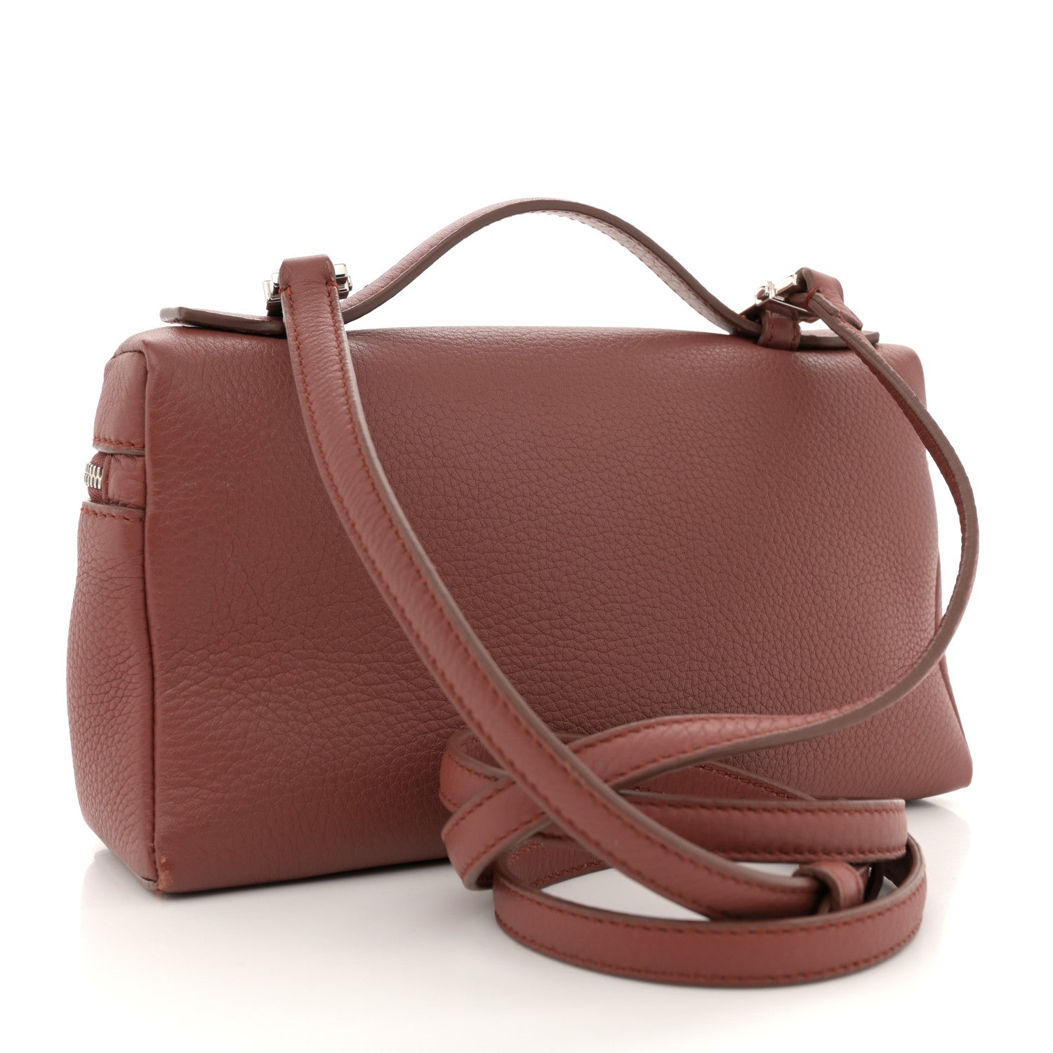 Loro Piana Grained Calfskin L19 Extra Pocket Pouch Kummel 3 of 10