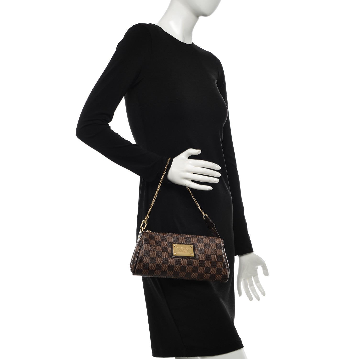 Louis Vuitton Damier Ebene Eva Clutch 2 of 8