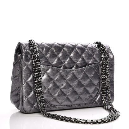 Chanel Metallic Calfskin Quilted 2.55 Reissue 225 Flap Dark Silver 3 of 8
