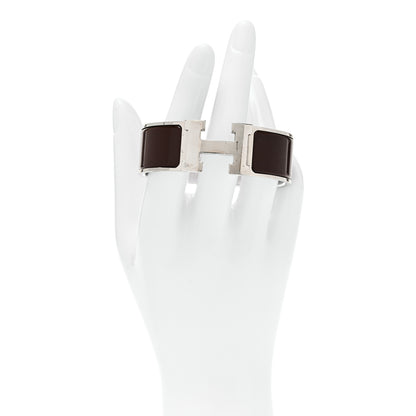 Hermes Enamel Wide Clic Clac H Bracelet GM Cachou 2 of 5