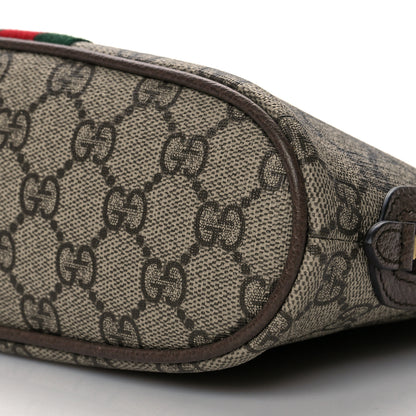Gucci GG Supreme Monogram Textured Calfskin Web Large Ophidia Cosmetic Case Beige Ebony New Acero 10 of 10