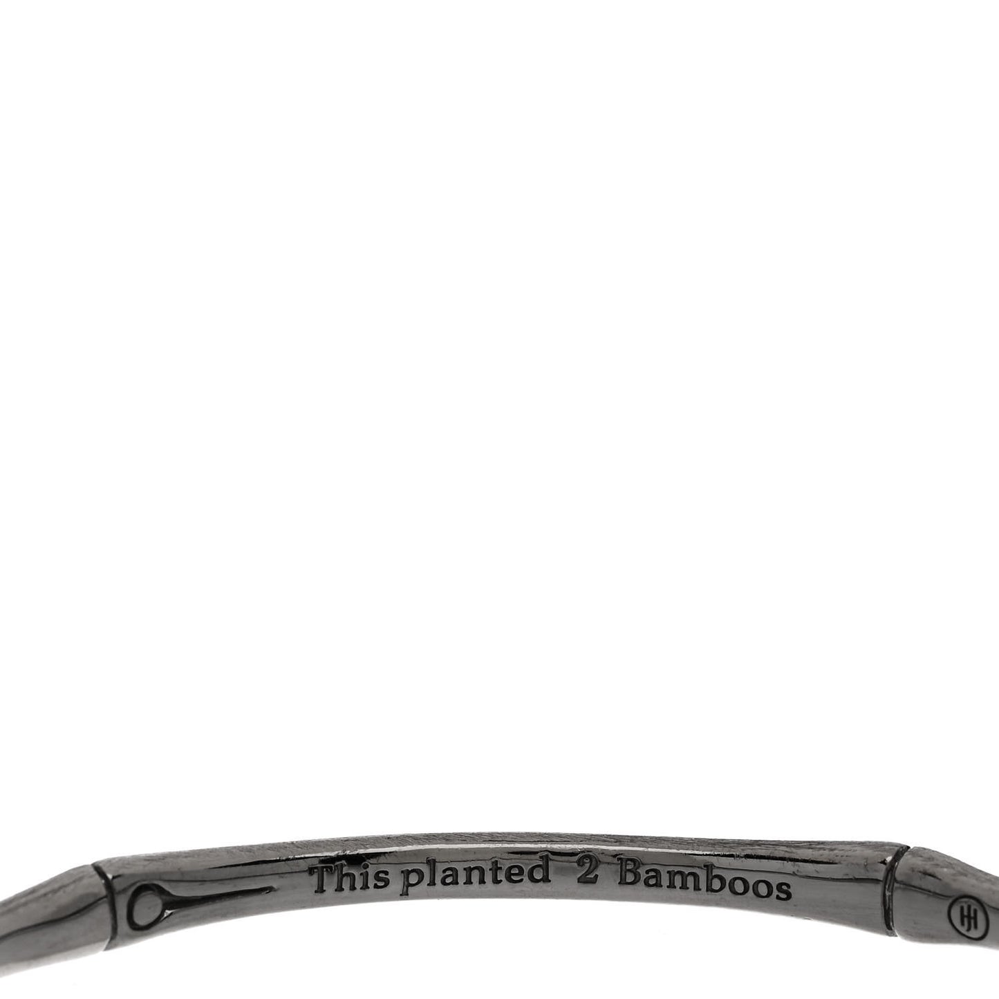 Sterling Silver Slim Bamboo Satin Brushed Bangle Bracelet Gray