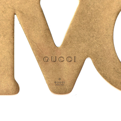 Gucci Metal Crystal Loved Short Necklace Aged Gold 6 of 7
