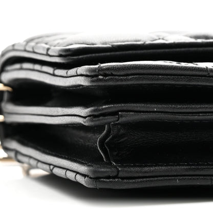 Christian Dior Lambskin Cannage Miss Dior Chain Pouch Black 9 of 12