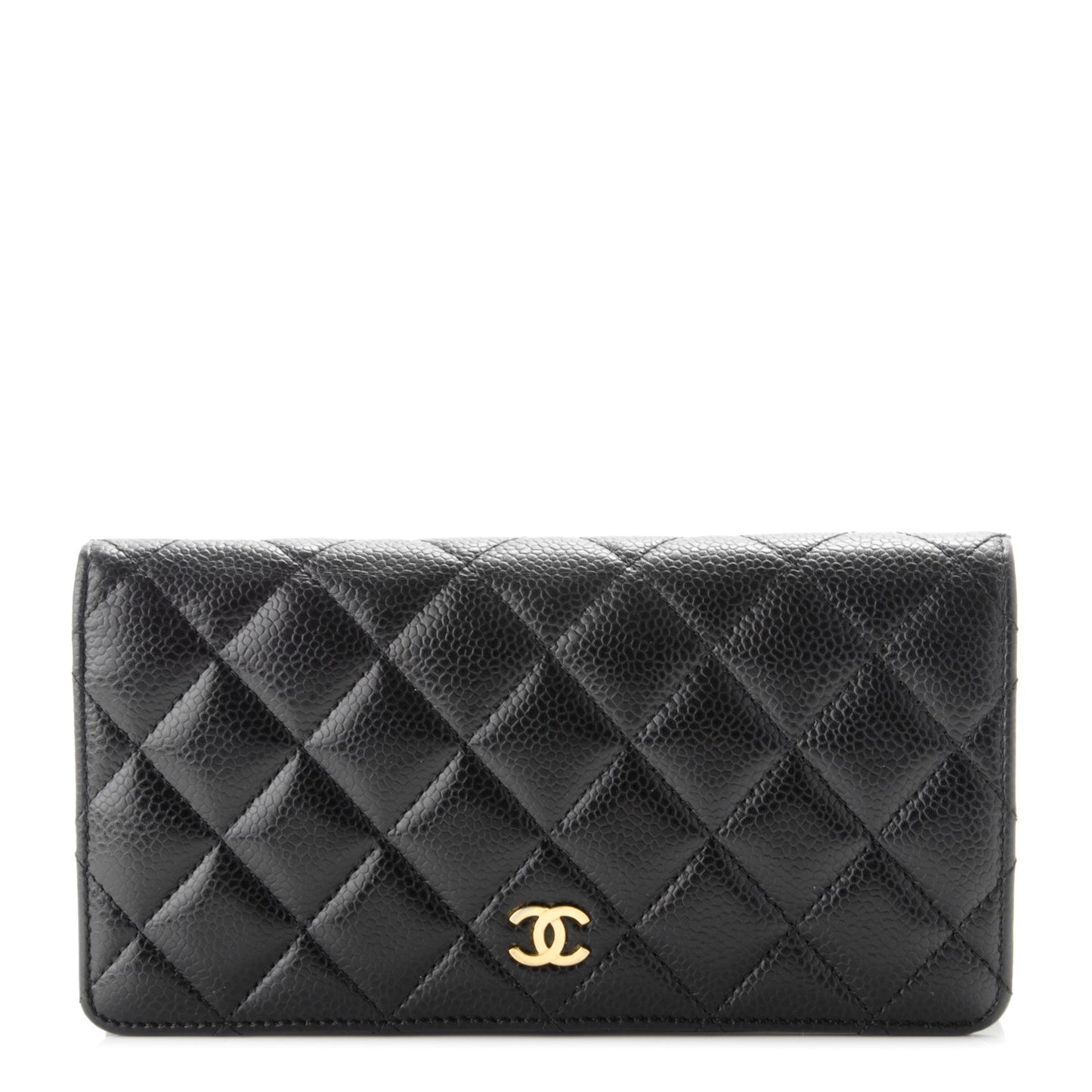 Caviar Quilted Yen Wallet Black