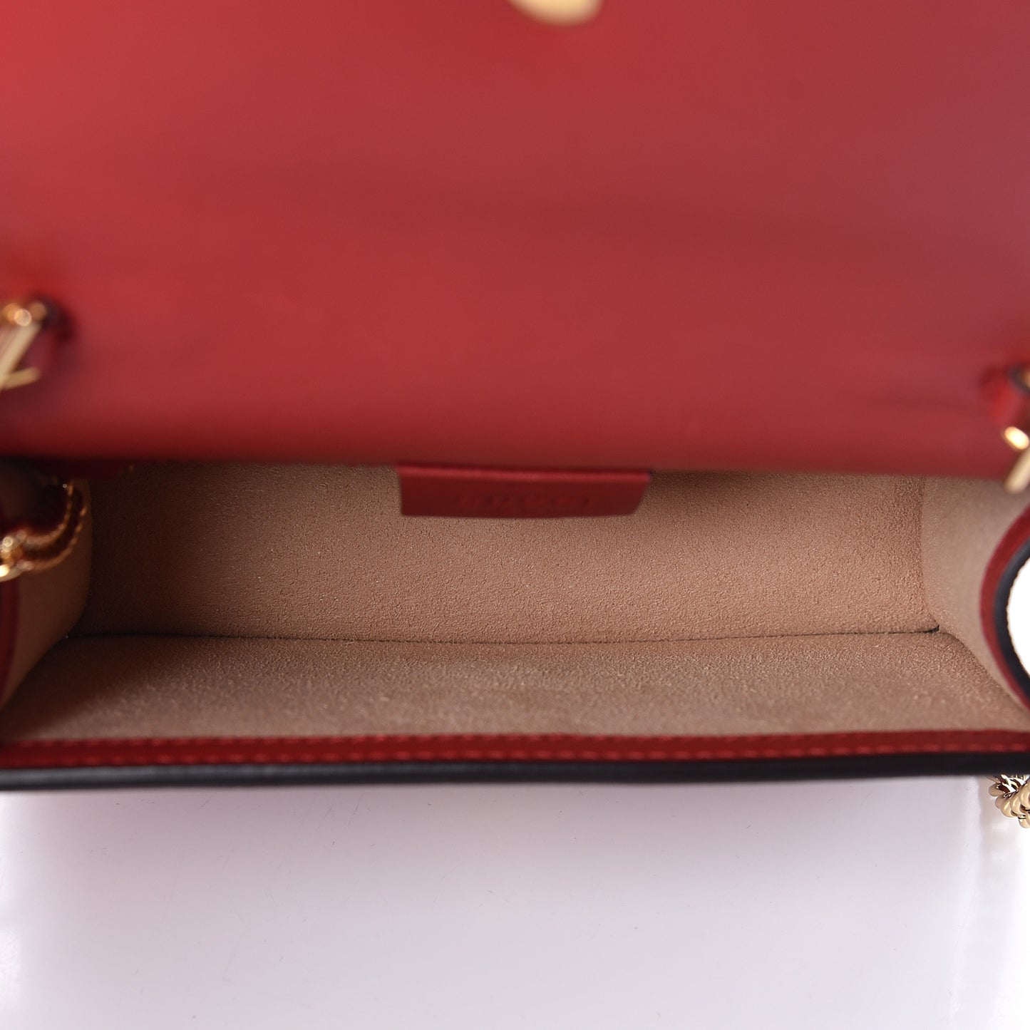 Patent Embroidered Super Mini Sylvie Chain Shoulder Bag Red