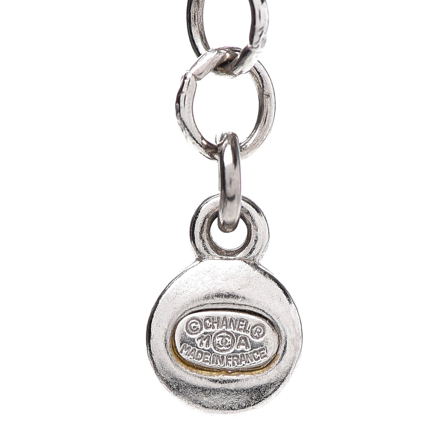 Crystal Glitter Enamel CC Star Drop Necklace Silver