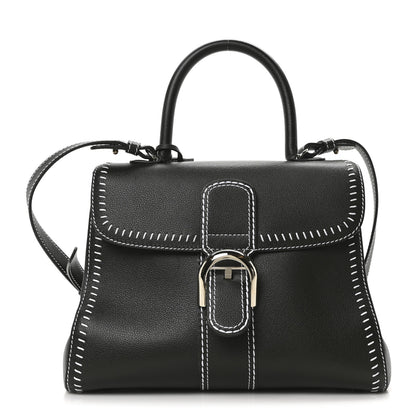 Delvaux Grained Calfskin Rodeo Surpique MM Brillant Satchel British Green 1 of 10