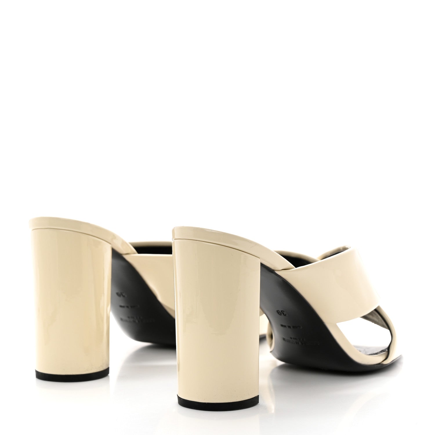 Saint Laurent Patent Calfskin LouLou Mules 39 Neutro 4 of 11