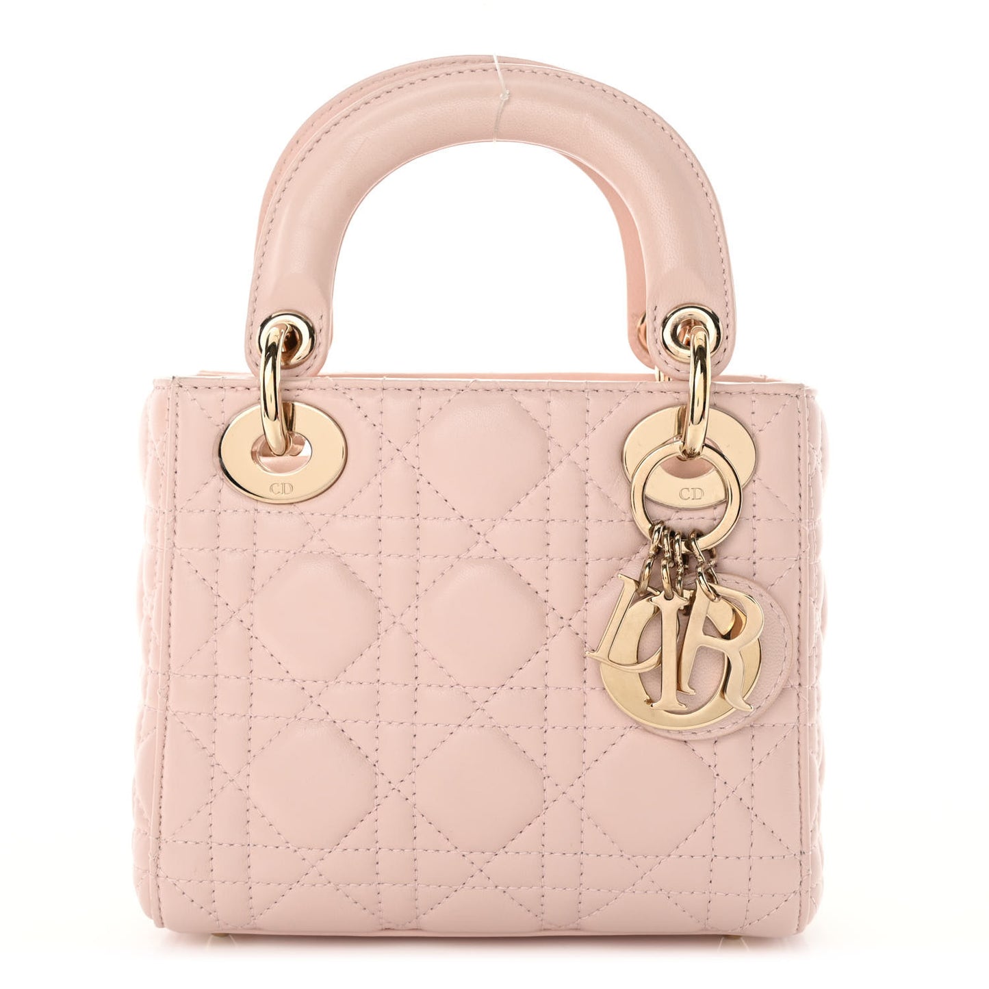 Lambskin Cannage Mini Lady Dior Rose Poudre