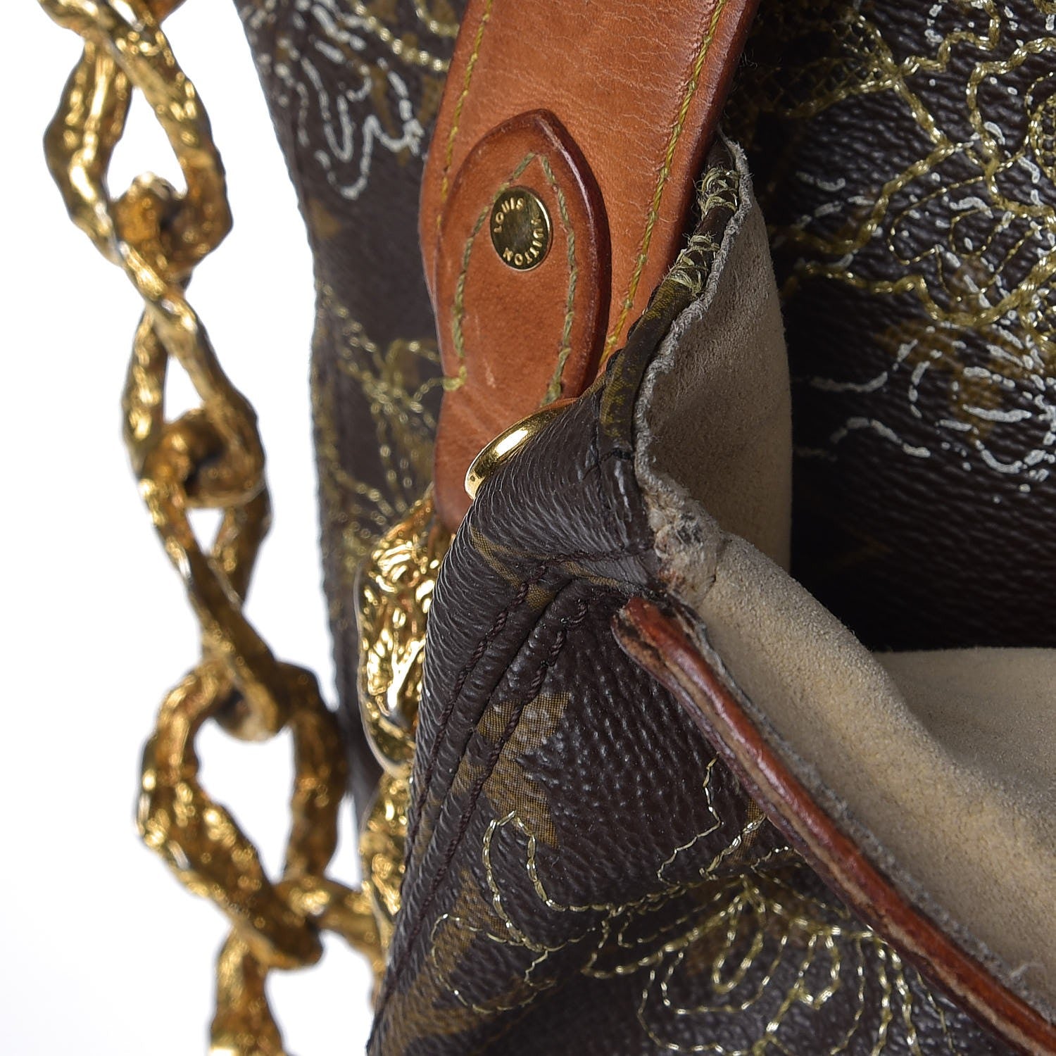 Louis Vuitton Monogram Dentelle Fersen Gold 14 of 18