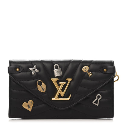 Louis Vuitton Calfskin Love Lock New Wave Long Wallet Black 1 of 7