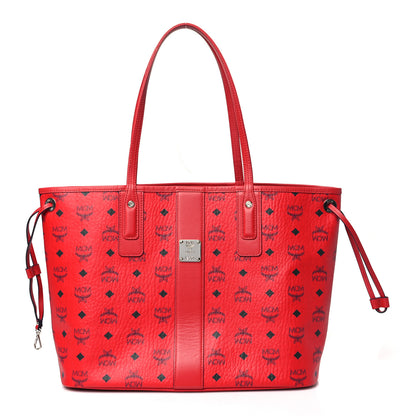 MCM Visetos Medium Liz Reversible Shopper Tote Ruby Red 1 of 16