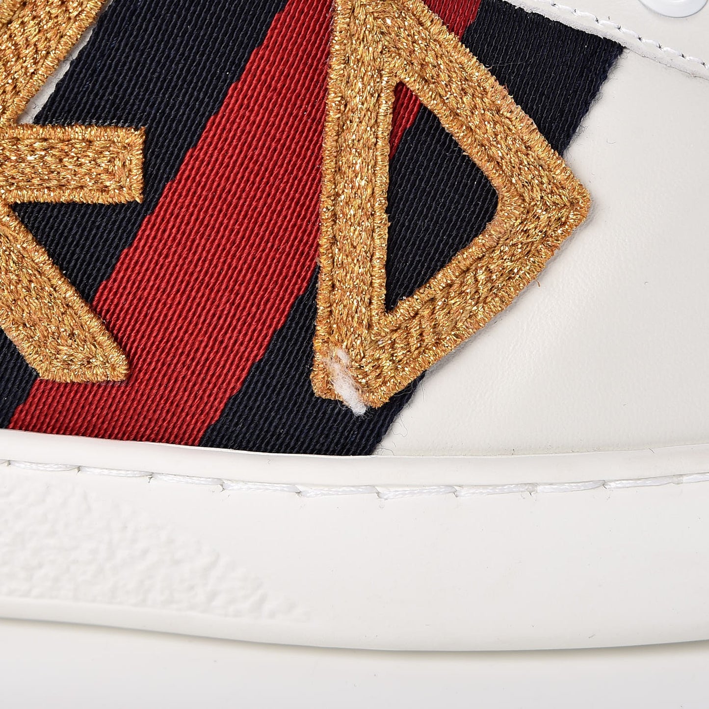 Calfskin Nappa Web LOVED Embroidered Mens Ace High Top Sneakers 10 White Red Flame Notte