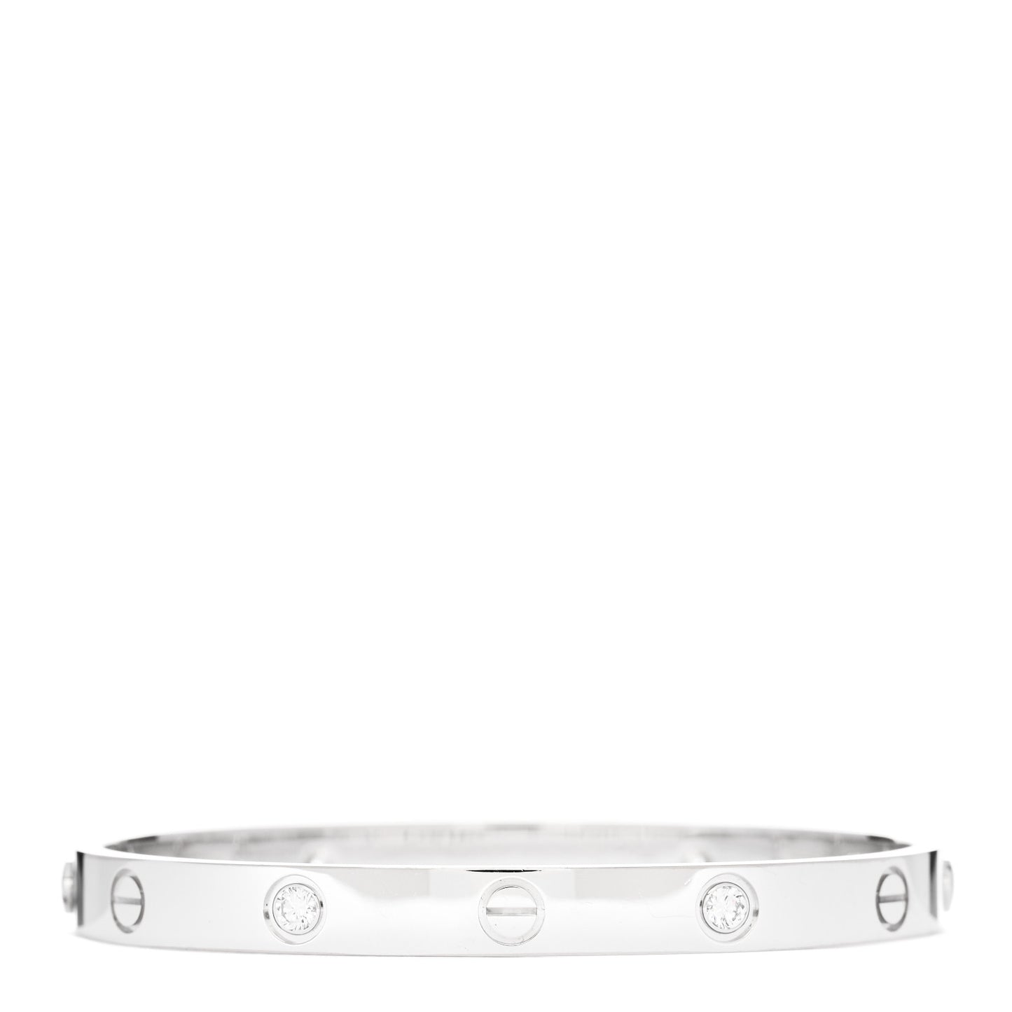 18K White Gold 4 Diamond LOVE Bracelet 17