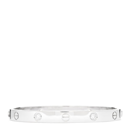 Cartier 18K White Gold 4 Diamond LOVE Bracelet 17 2 of 8