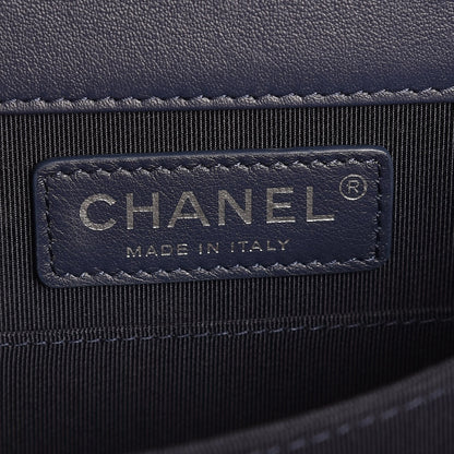 Chanel Calfskin Quilted North South Boy Flap Navy 6 of 8