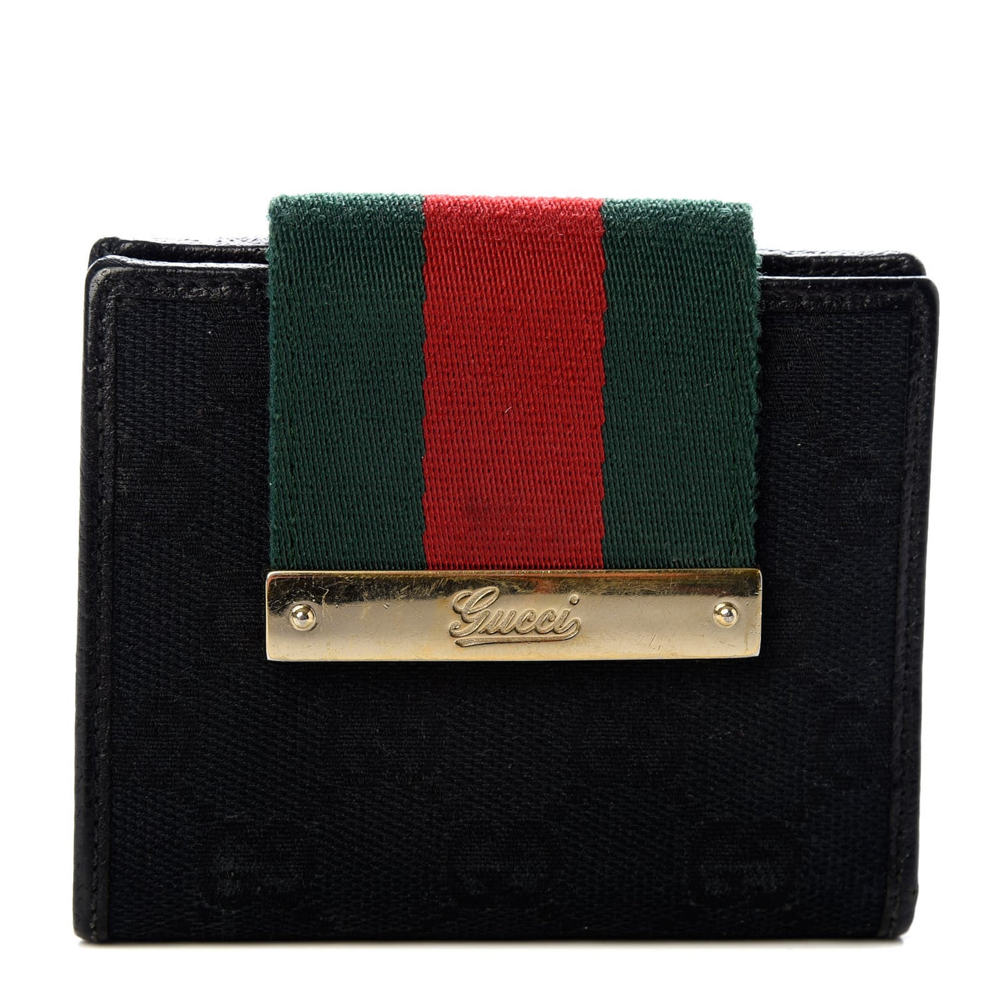 Monogram Web French Flap Wallet Black