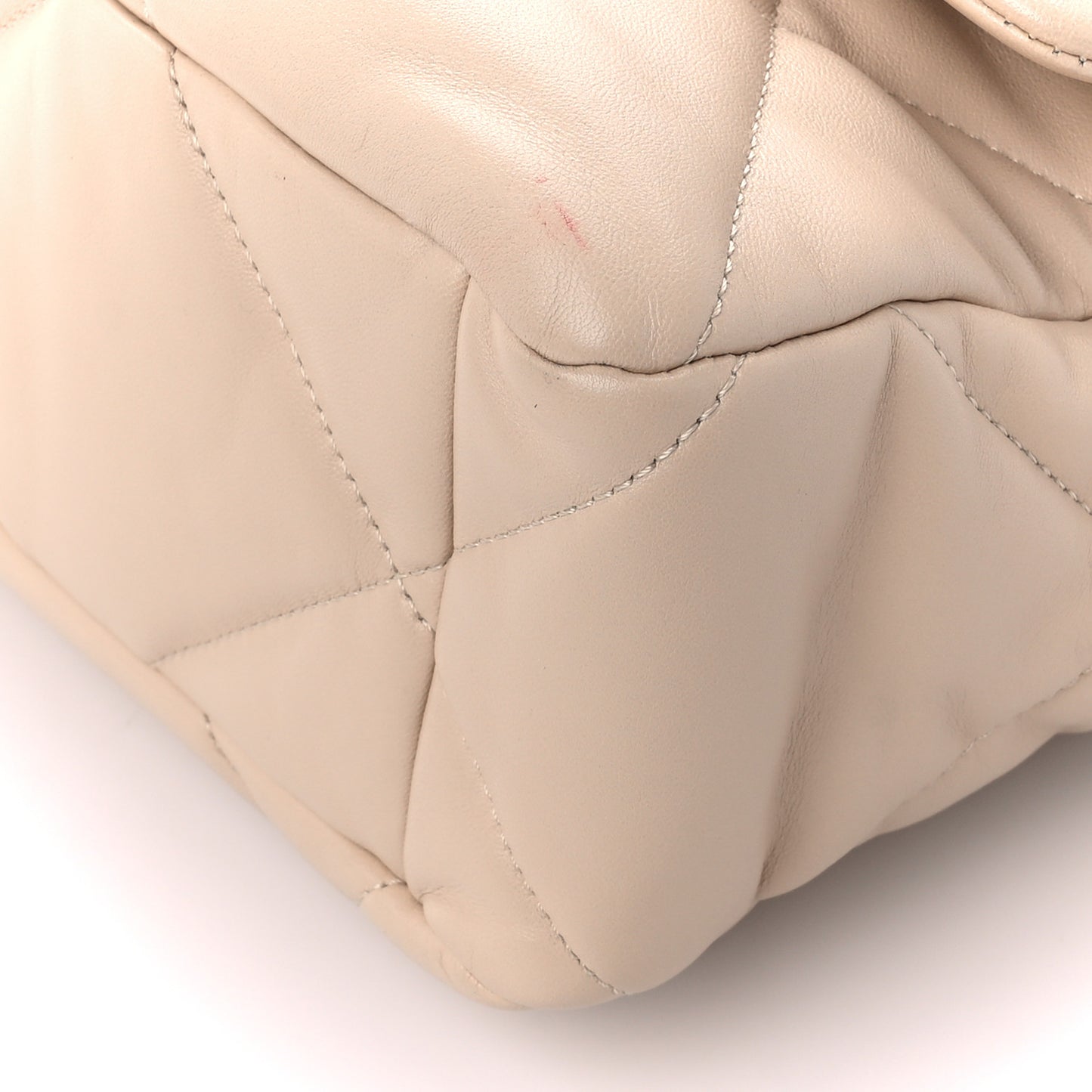 Lambskin Quilted Large Chanel 19 Flap Light Beige