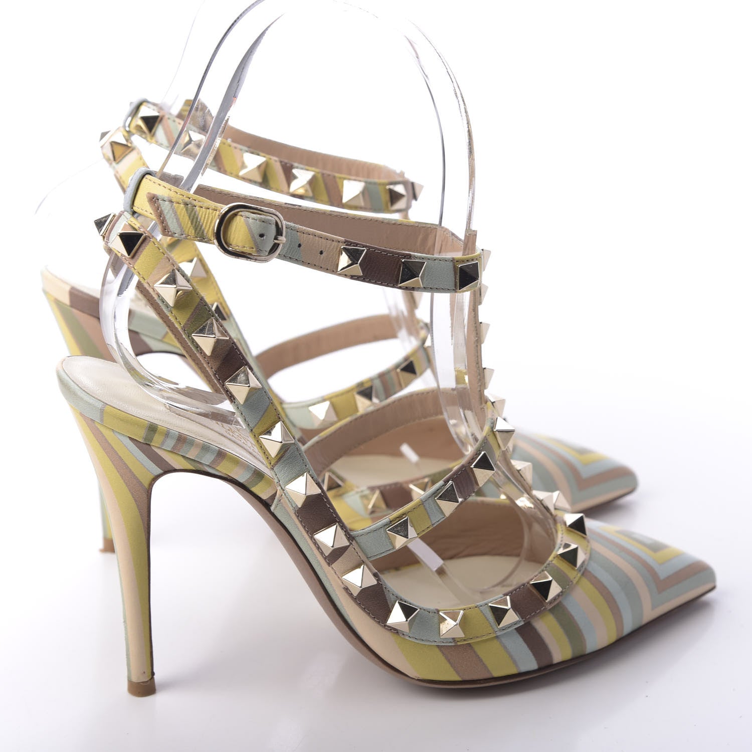 Valentino Garavani Nappa Native Couture 1975 Rockstud Ankle Strap 100mm Pumps 35 Multicolor 4 of 13