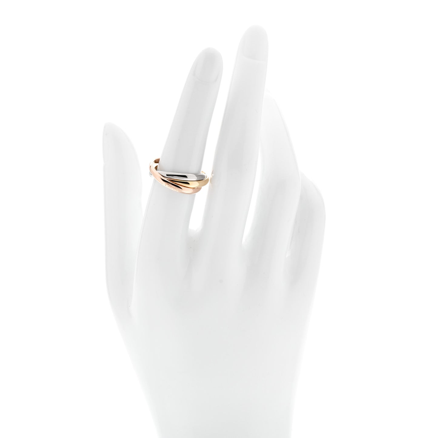 18K Pink Yellow White Gold Small Trinity Ring  52 6