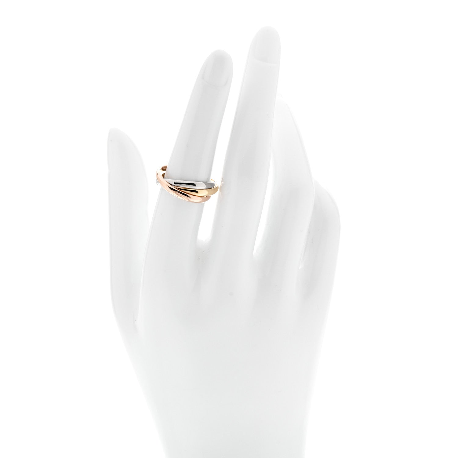Cartier 18K Pink Yellow White Gold Small Trinity Ring  52 6 2 of 5