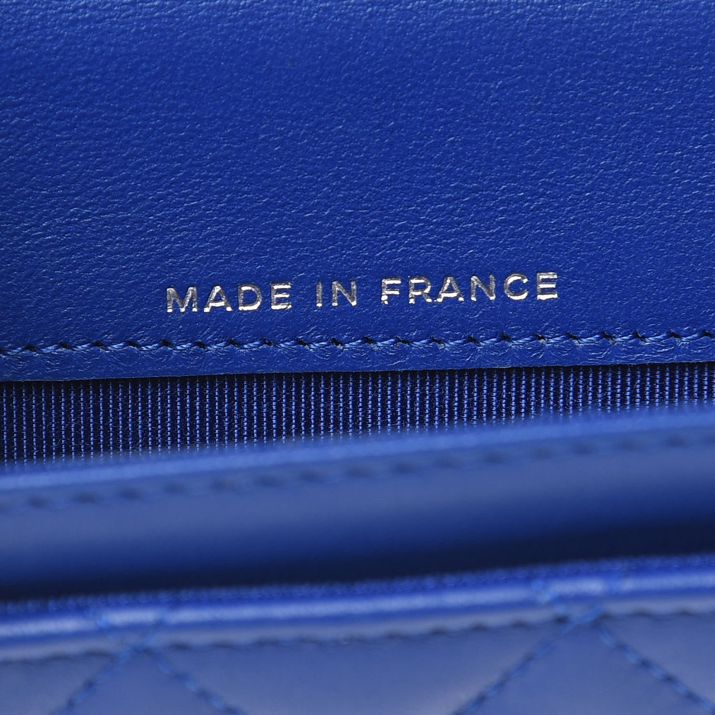 Lambskin Quilted Card Holder Royal Blue
