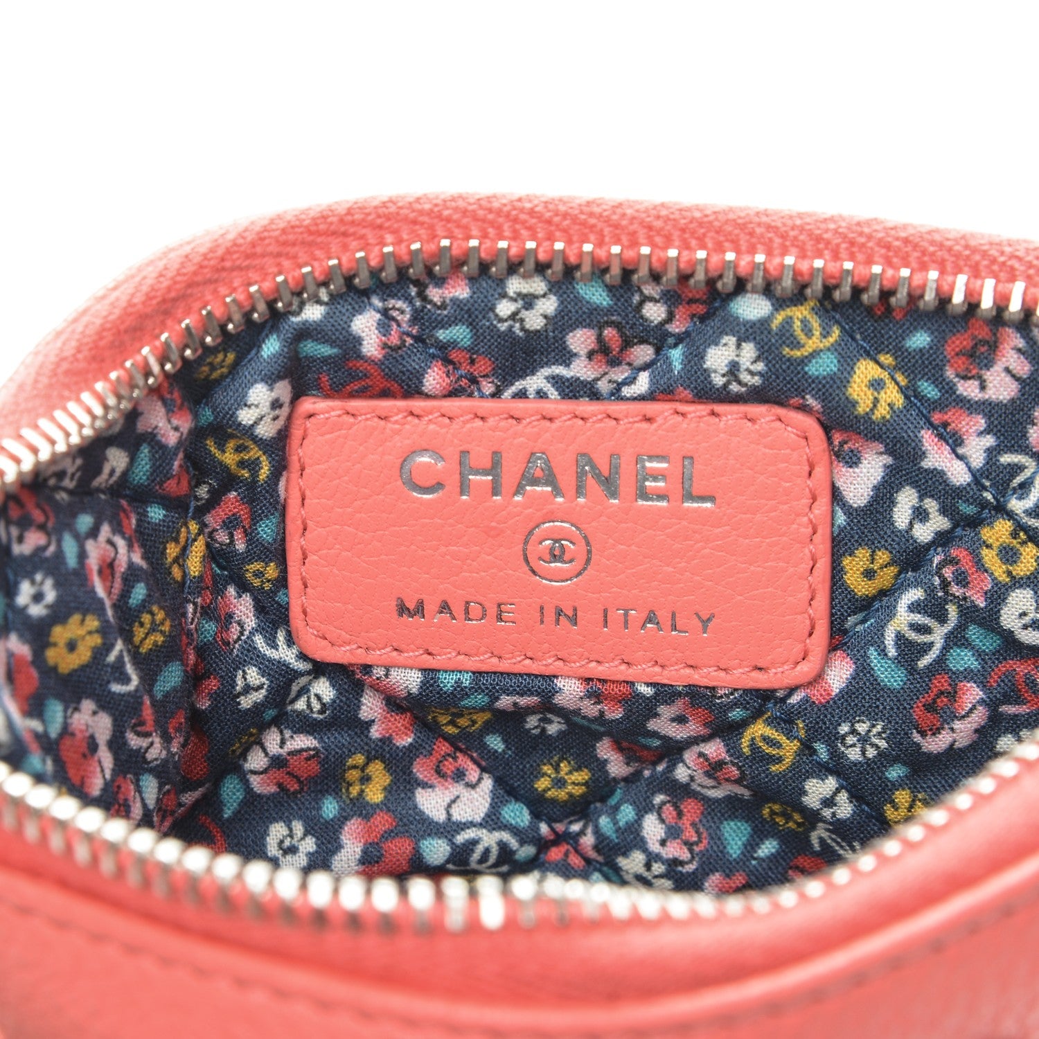 Chanel Goatskin Small CC Clover Cosmetic Case Corail 6 of 7