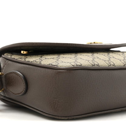 Gucci GG Supreme Monogram Textured Dollar Calfskin Web Studded Mini Ophidia Flap Shoulder Bag Beige Ebony New Acero 10 of 10
