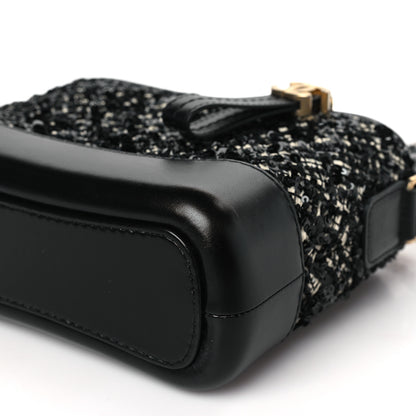 Chanel Tweed Sequin Calfskin Small Gabrielle Hobo Beige Black 9 of 9