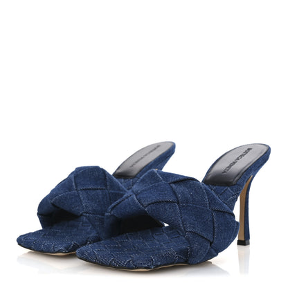Bottega Veneta Denim Intrecciato Lido Mule 90 Sandals 39.5 Indigo 4 of 9