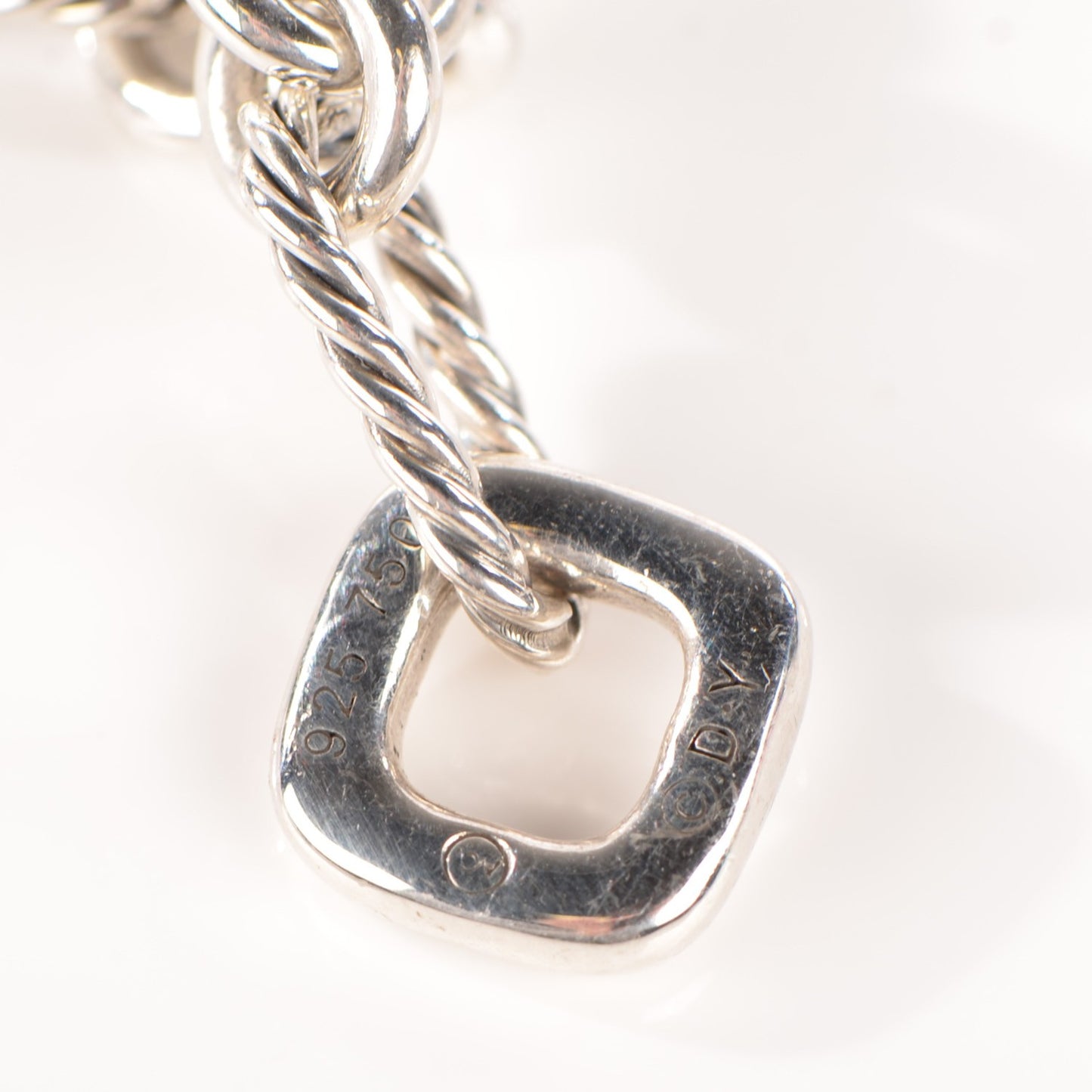Sterling Silver 18K Yellow Gold Cable Heart Charm Bracelet