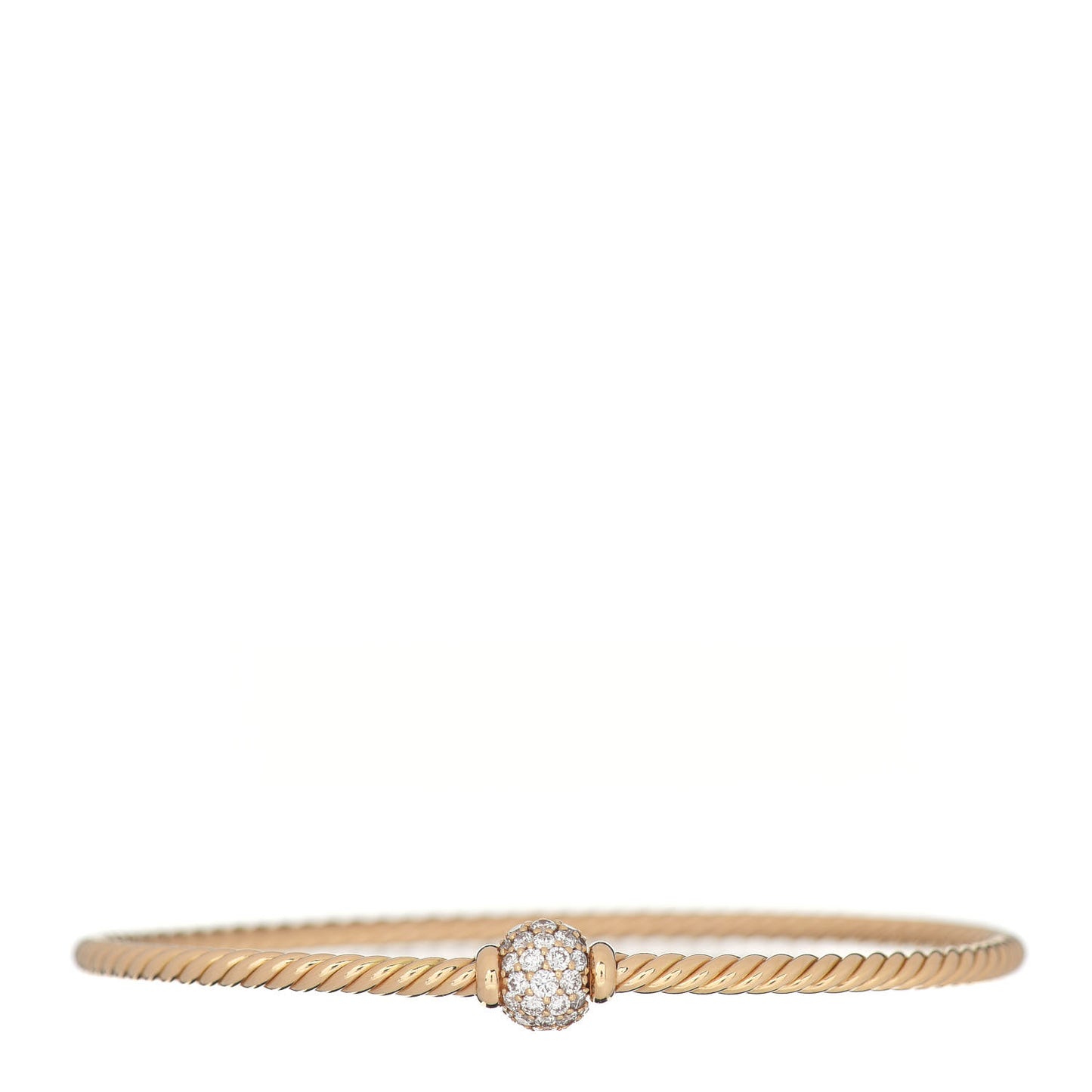 18K Yellow Gold Diamond 4mm Solari Center Station Bracelet