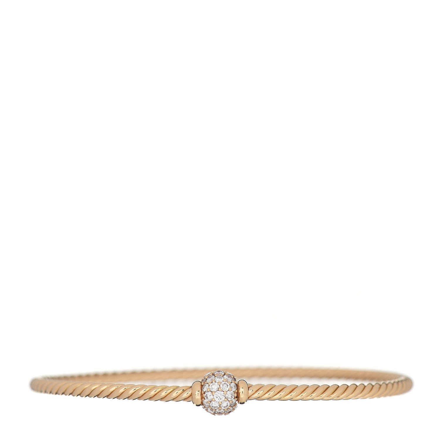 David Yurman 18K Yellow Gold Diamond 2.6mm Solari Center Station Bracelet 1 of 4