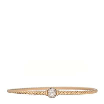 David Yurman 18K Yellow Gold Diamond 2.6mm Solari Center Station Bracelet 1 of 4